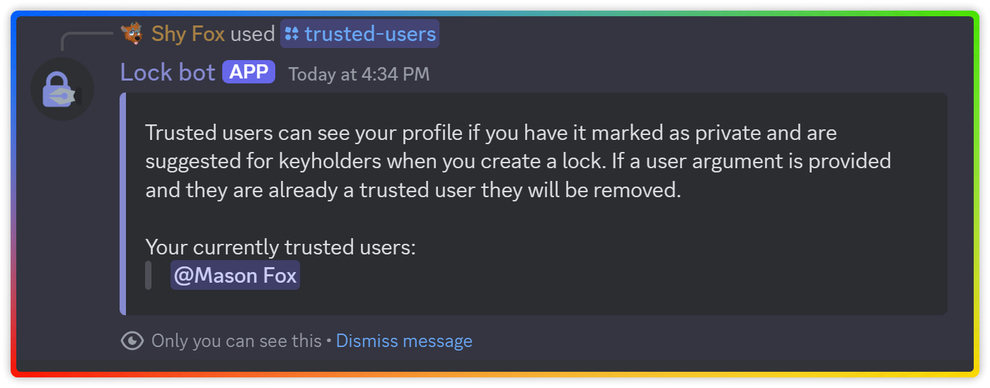 Trusted user list